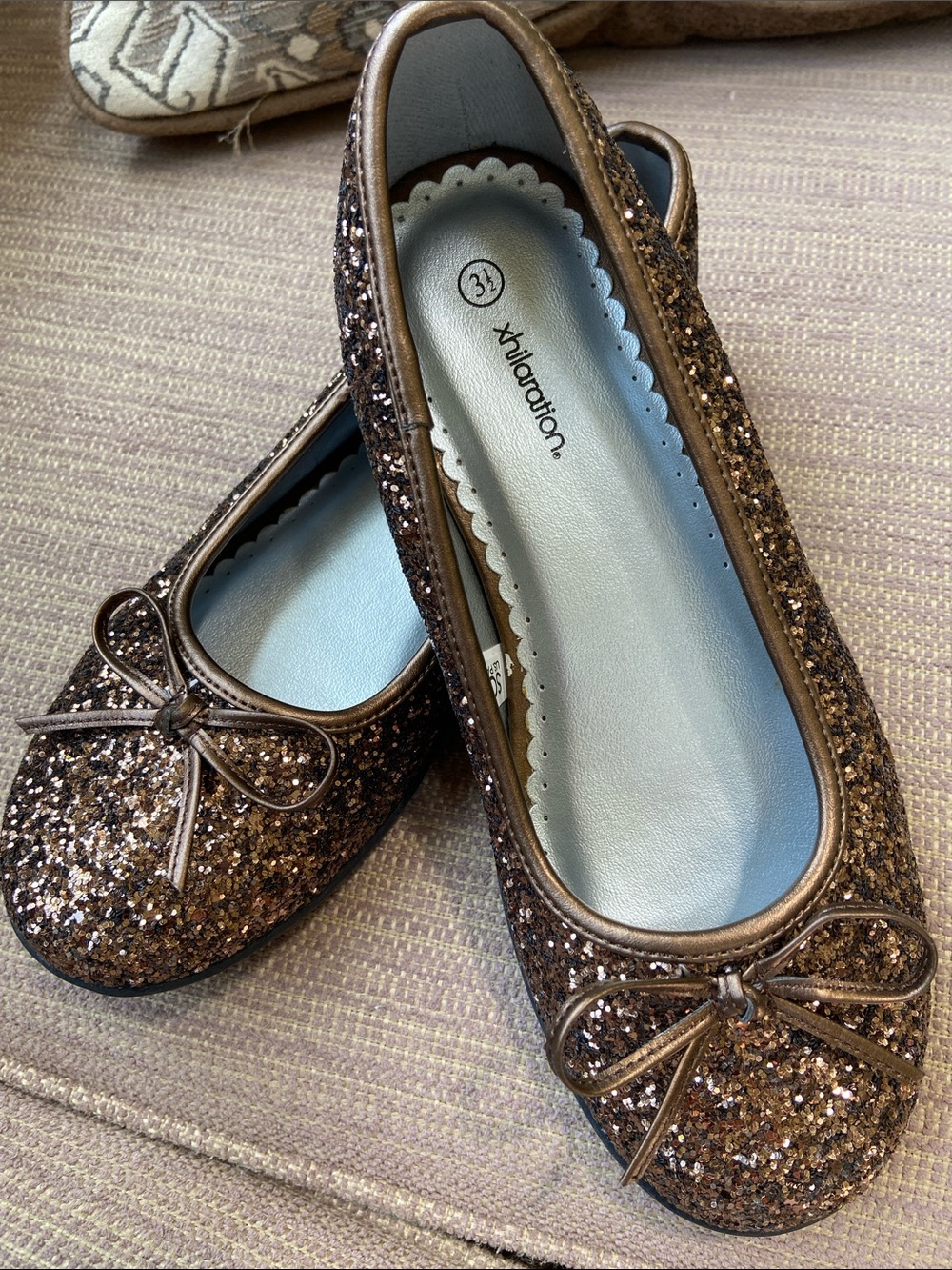 Xhilaration Women’s Glitter Ballet Flats — Bronze size 5.5 ( EU 3.5)